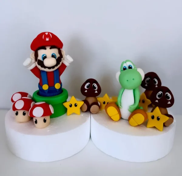 Super Mario, Dino, seened ja tähekesed. suur tordikaunistamise komplekt.